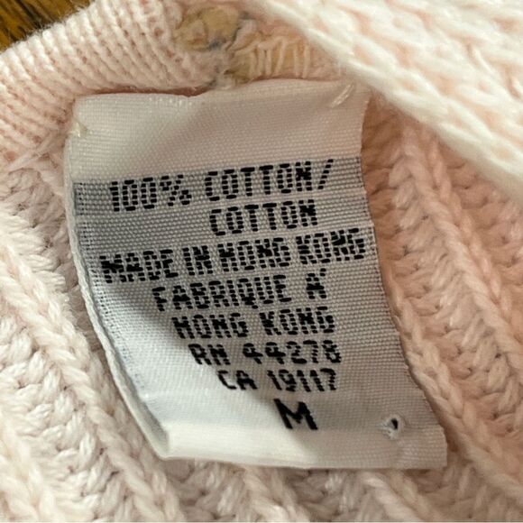 Button down sequin pale baby pink cardigan size medium - Picture 11 of 14